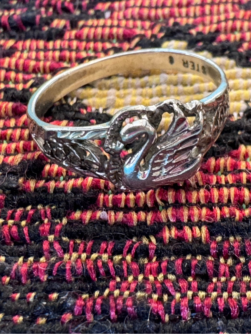 Vintage Sterling Silver Swan Ring